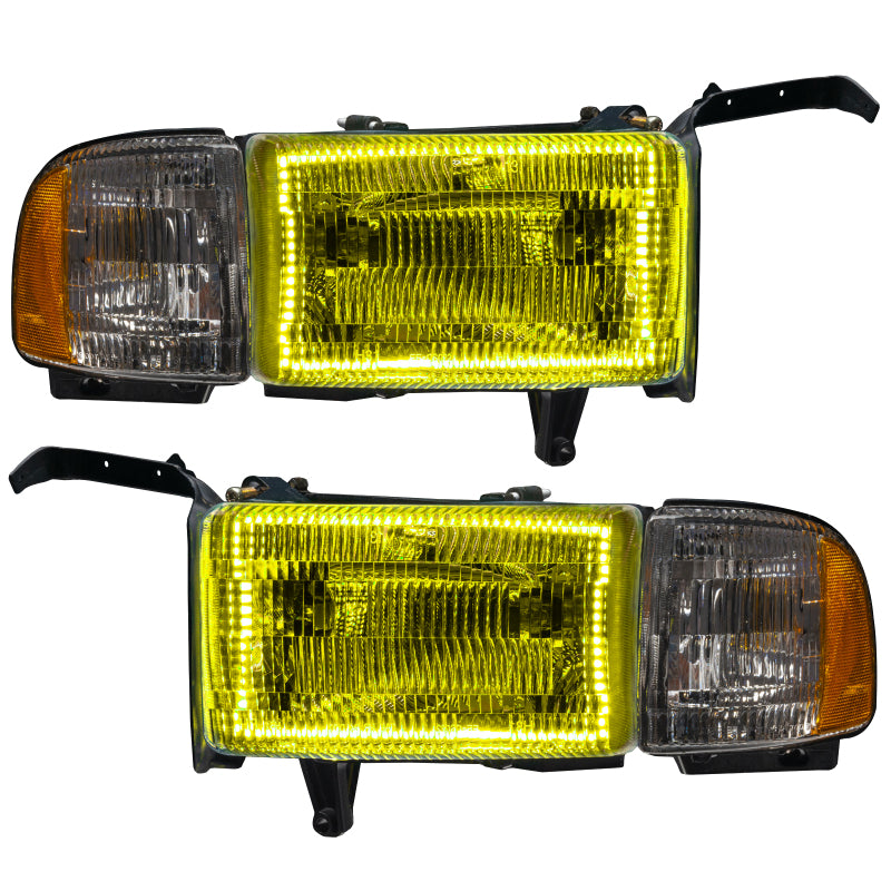 Oracle 94-02 Dodge Ram Pre-Assembled Halo Headlights - ColorSHIFT w/o Controller