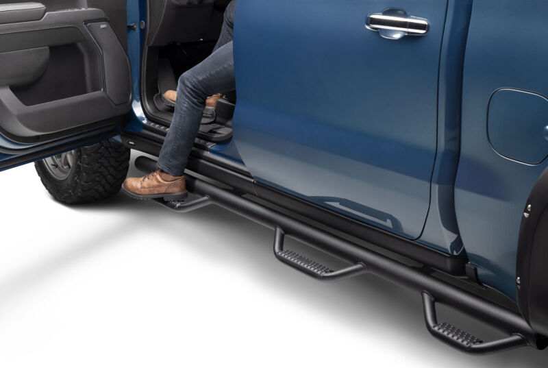 N-Fab Nerf Step 2019 Chevy/GMC 1500 Crew Cab 5ft 8in Bed - Bed Access - Tex. Black - 3in