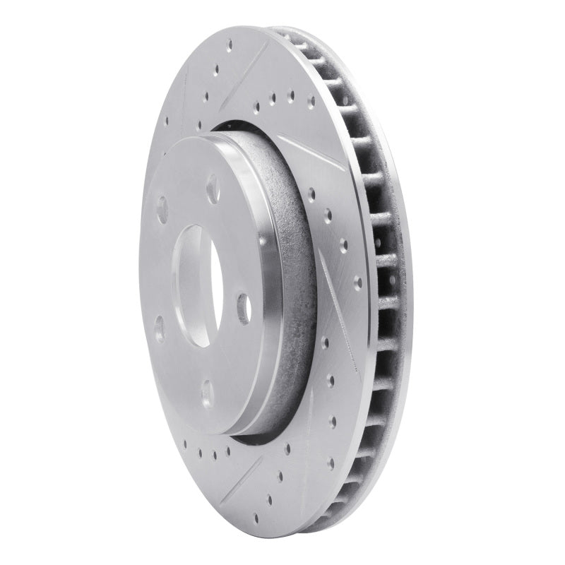 R1 07-18 Jeep Wrangler Front Left Drilled & Slotted Silver Brake Rotor