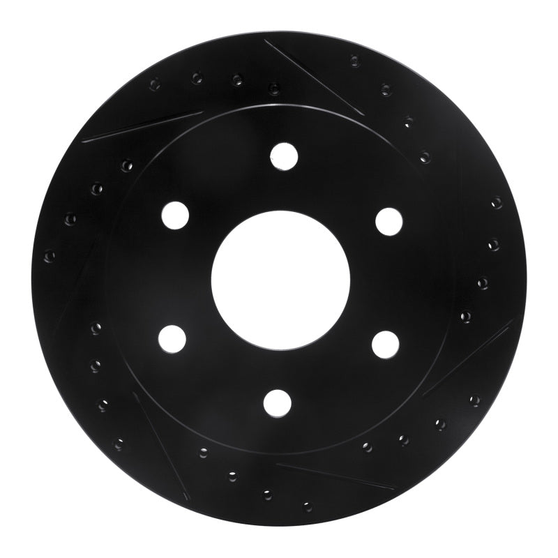 R1 1988-2000 Cadillac Escalade Front Right Drilled & Slotted Black Brake Rotor