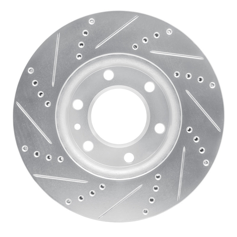R1 06-25 American Coach Patriot Front Right Drilled & Slotted Silver Brake Rotor