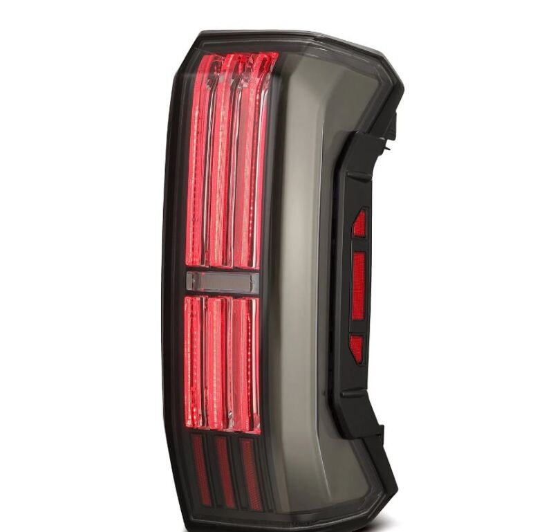 AlphaRex NOVA-Series black LED tail light for 2022-2024 Toyota Tundra, featuring a sleek design and bright illumination.