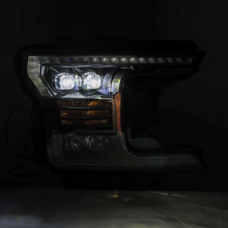 AlphaRex 18-19 Ford F-150 NOVA LED Proj Headlights Plank Style Matte Black w/Activ Light/Seq Signal