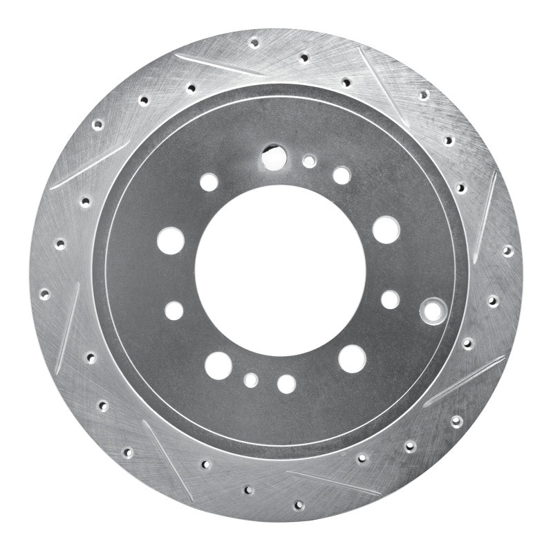 R1 17-21 Toyota Land Cruiser Rear Right Drilled & Slotted Silver Brake Rotor