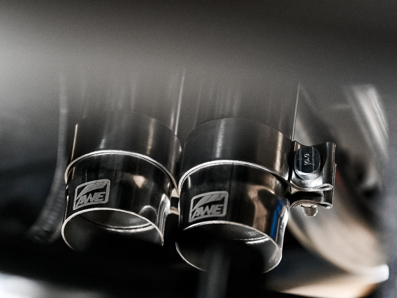 AWE Tuning 16-22 Toyota Tacoma 0FG Cat-Back Exhaust w/ BashGuard - Dual Diamond Black Tips