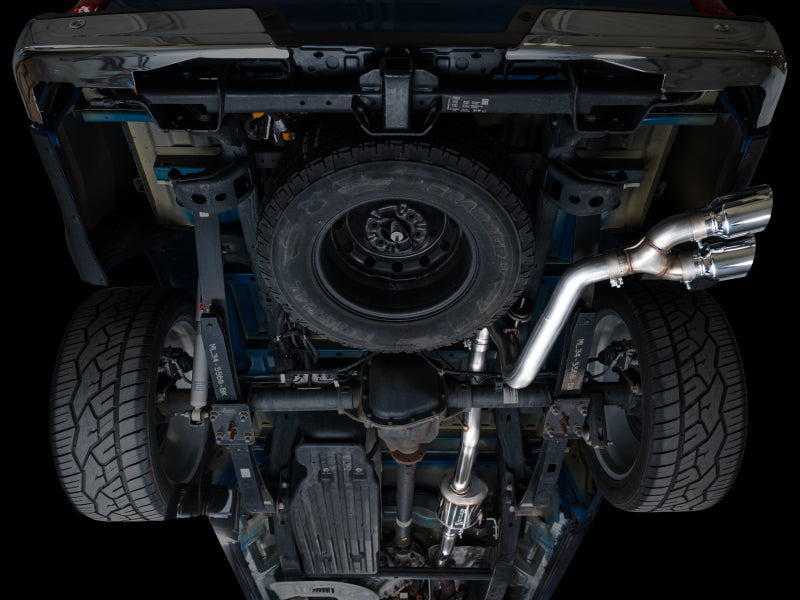 AWE Tuning 21-25 Ford F150 (14th Gen Reg Cab) Cat-Back Exhaust - 4.5in Dual Side Exit Chrome Tips