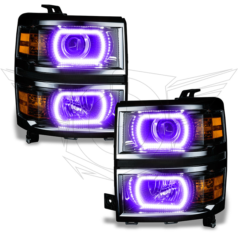 Oracle Chevy Silverado 14-15 Halo Kit Projector Style - ColorSHIFT w/ 2.0 Controller