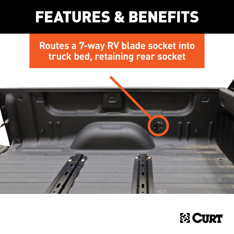 CURT 10' Custom Wiring Extension Harnesses (Adds 7-Way RV Blade to Truck Bed, 10-Pk) Model 56000010