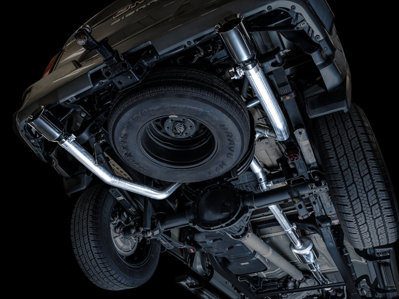 AWE Tuning 4th Gen GM 1500 5.3L 0FG Cat-Back Split Rear Exit (Flat Bumper) - Dual Diamond Tips