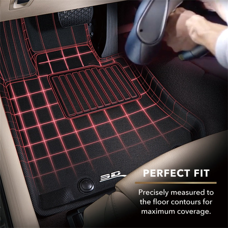 3D MAXpider 2026 Tesla Model Y black floormats featuring a grid design for a precise fit and maximum coverage.