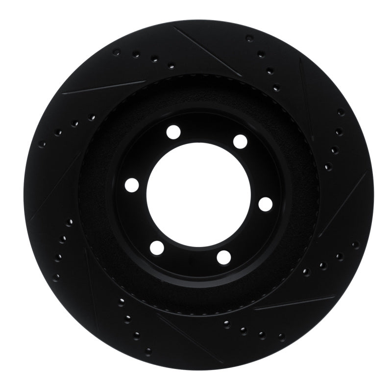 R1 03-09 Lexus GX470 Front Left Drilled & Slotted Black Brake Rotor