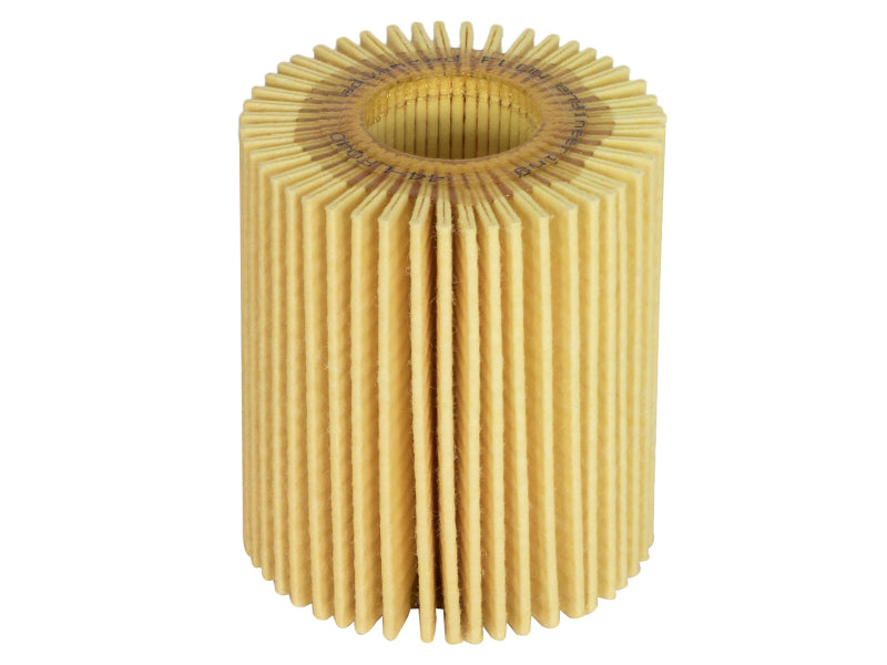 AFE ProGuard oil filter with a cylindrical design and pleated paper structure, designed for high-performance vehicles.