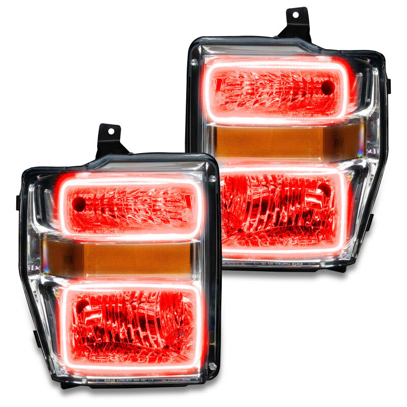Oracle 08-10 Ford F250 Pre-Assembled Halo Headlights - Chrome Housing - w/ 2.0 Controller