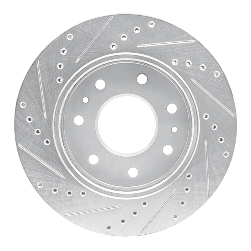 R1 09-09 Ford F-150 4WD Front Right Drilled & Slotted Silver Brake Rotor