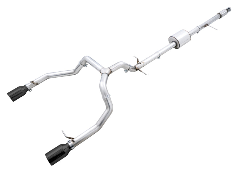AWE Tuning 4th Gen GM 1500 5.3L 0FG Cat-Back Split Rear Exit (Flat Bumper) - Dual Diamond Tips