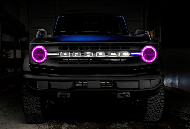 Oracle 21-22 Ford Bronco Headlight Halo Kit w/DRL Bar - Base Headlights -w/RF Controller