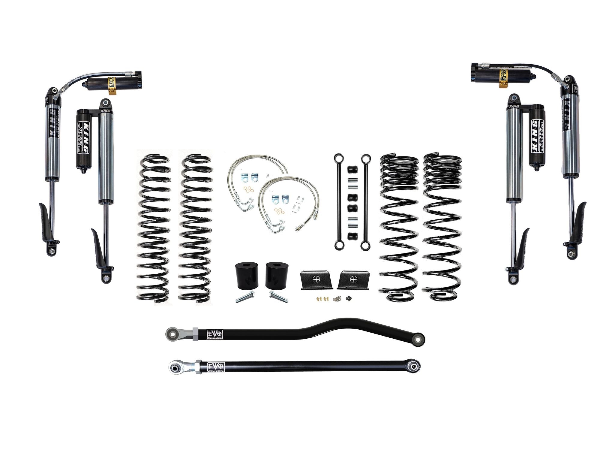 VARIANT EVO-3060S1HDPKB STAGE 1 King 2.5” Shocks Custom Black Front / Rear Track Bars