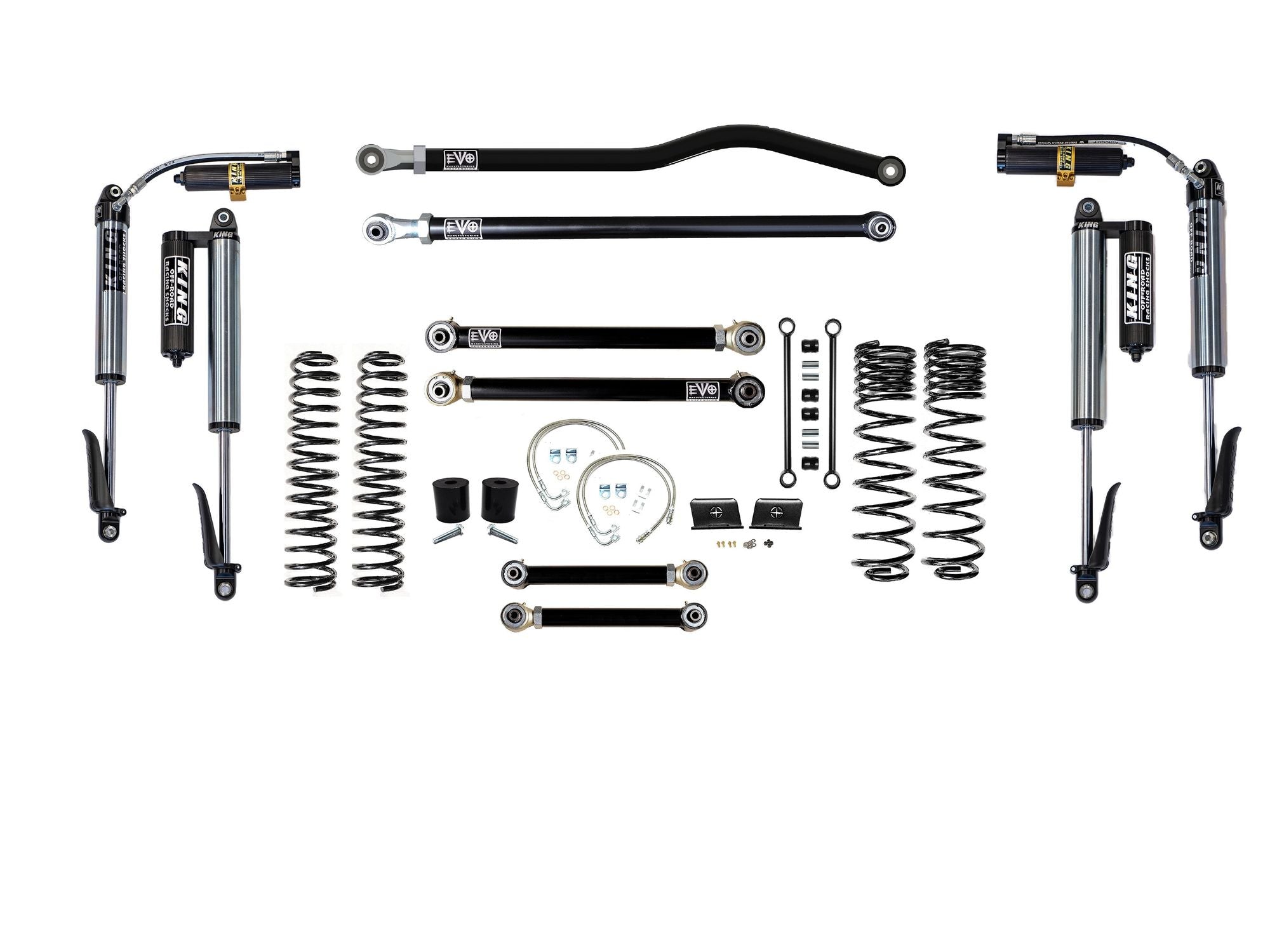 VARIANT EVO-3060S3HDPKB STAGE 3 King 2.5” Shocks Custom Black Front / Rear Track Bars