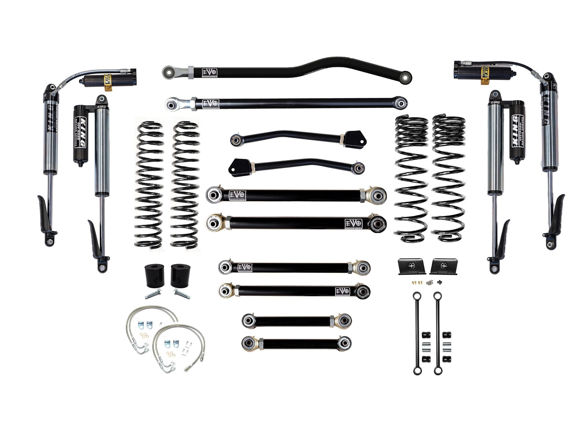 VARIANT EVO-3060S4HDPKB STAGE 4 King 2.5” Shocks Custom Black Front / Rear Track Bars