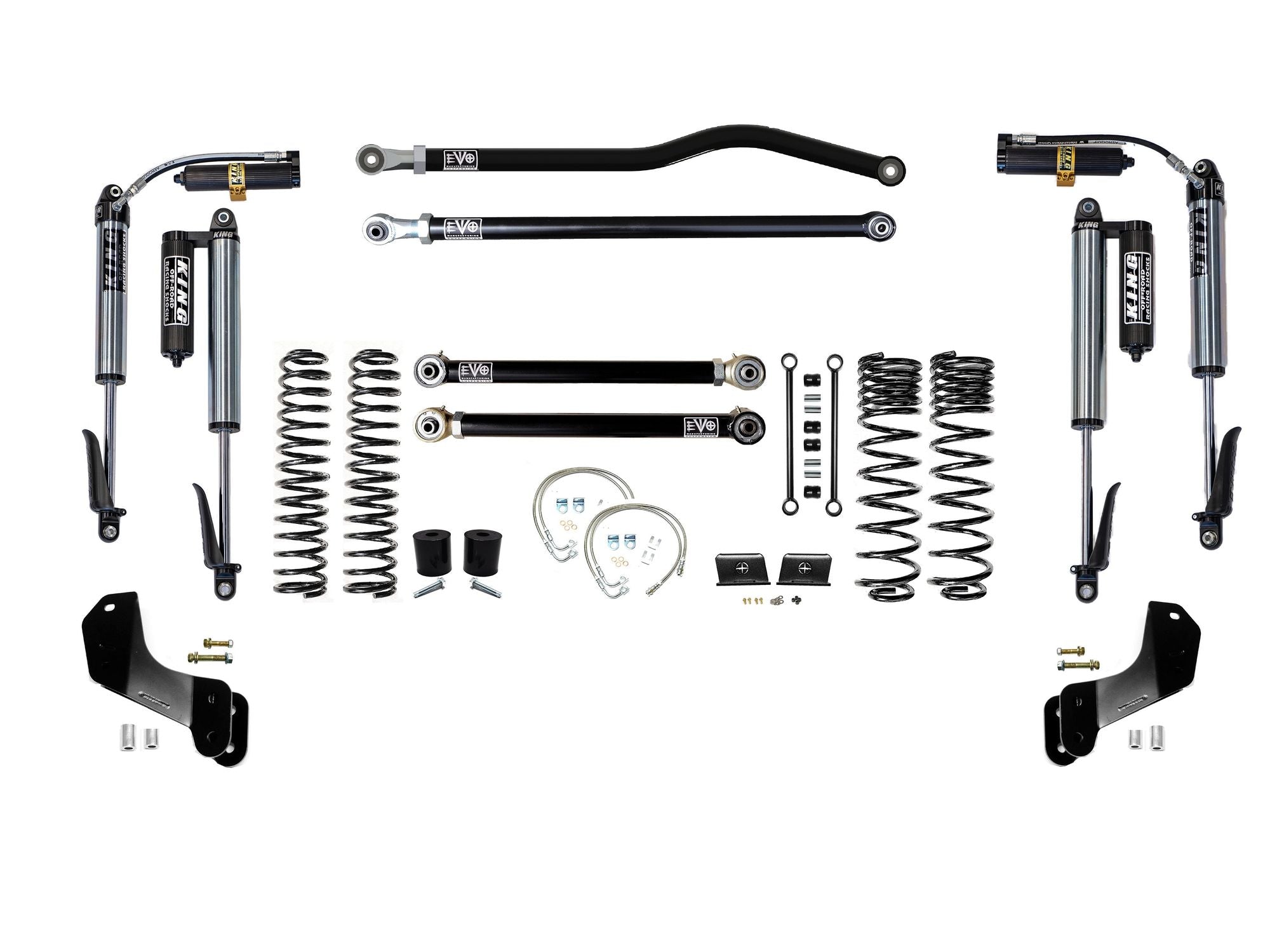 VARIANT EVO-3061S2HDPKB STAGE 2 Overland King 2.5” Shocks Custom Black Front / Rear Track Bars