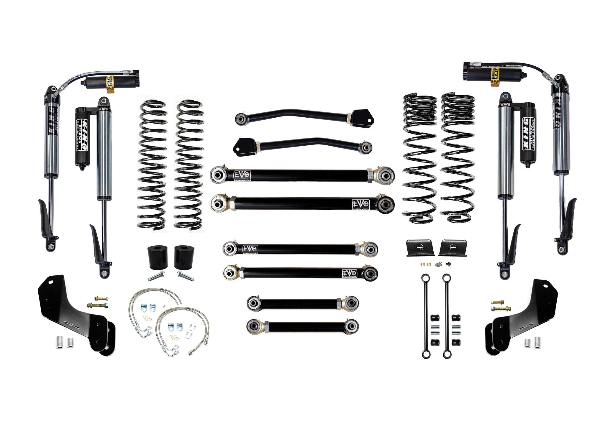VARIANT EVO-3061S4HDKB STAGE 4 Overland King 2.5” Shocks Custom Black No Track Bars