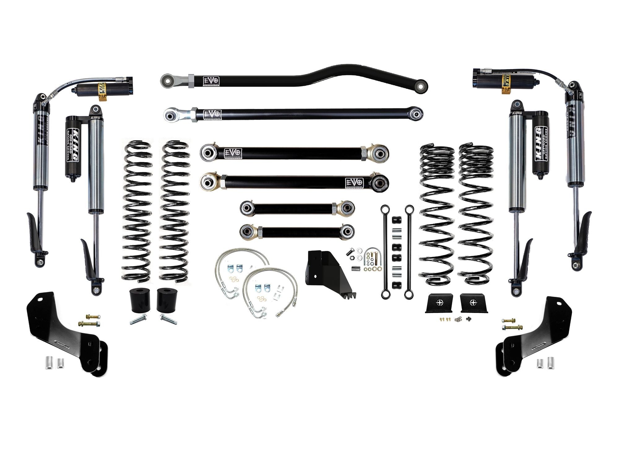 VARIANT EVO-3063S3DPKB STAGE 3 Overland King 2.5” CUSTOM BLACK Shocks Front / Rear Track Bars