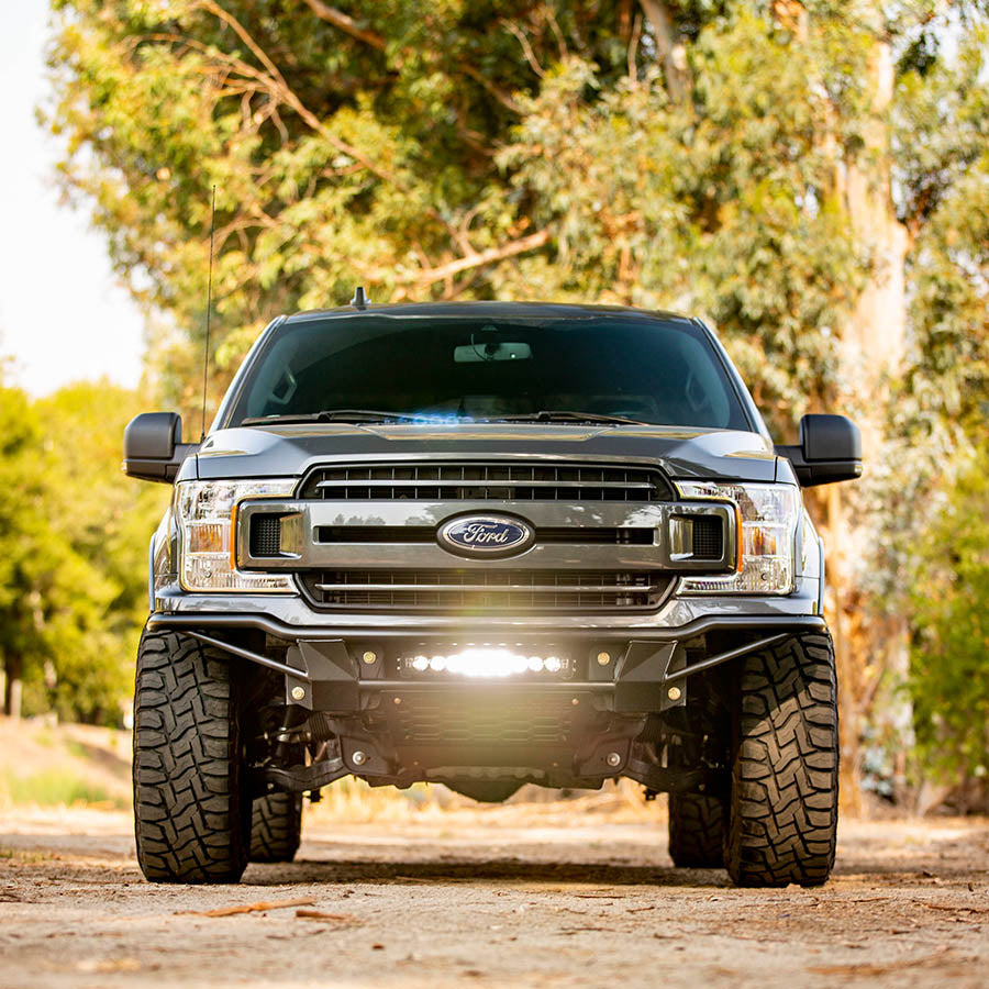 2018-2020 F-150 Baja Bolt-On Bumper showcasing rugged design and enhanced off-road capability for Ford trucks.