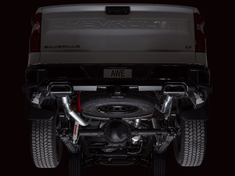 AWE Tuning 4th Gen GM 1500 6.2L Cat-Back Split Rear Exit (w/ Bumper Cutouts) - OE Tips