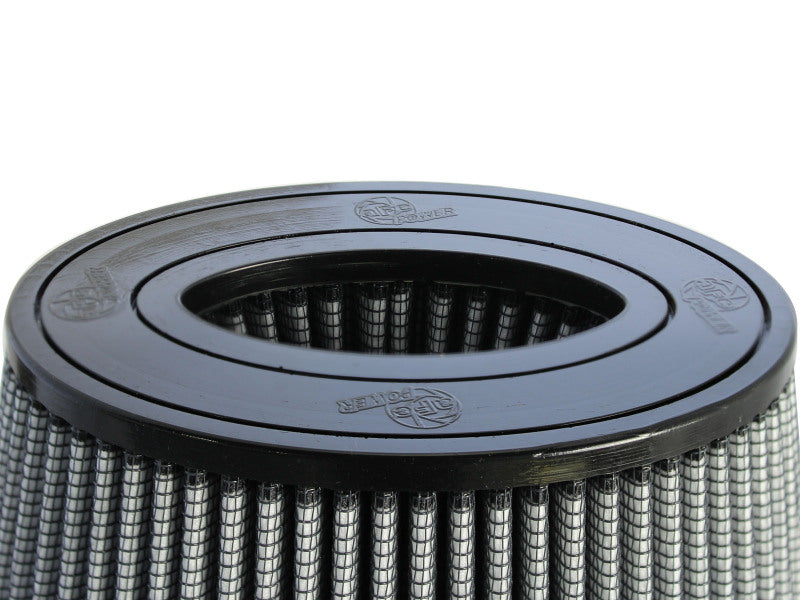 afe Magnum FORCE replacement air filter featuring a cylindrical design with a black top and textured mesh material for enhanced airflow.