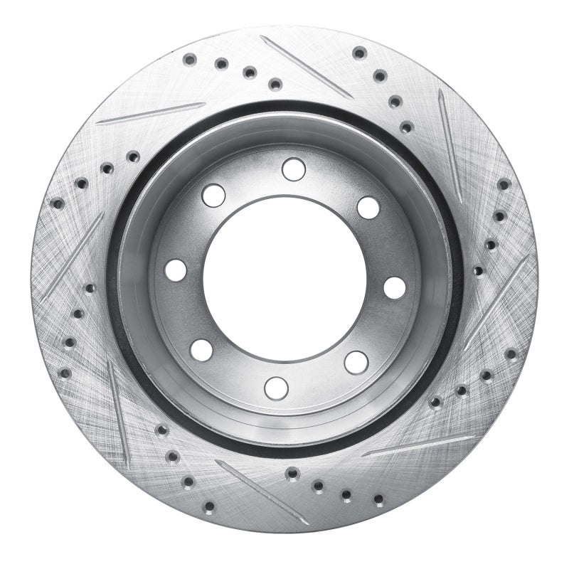R1 01-10 Chevrolet Express 3500 Rear Left Drilled & Slotted Silver Brake Rotor
