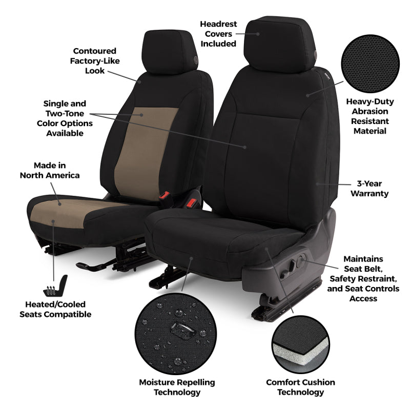 Covercraft 21-24 Dodge Durango Endura PrecisionFit Custom Front Row Seat Covers - Charcoal/Silver