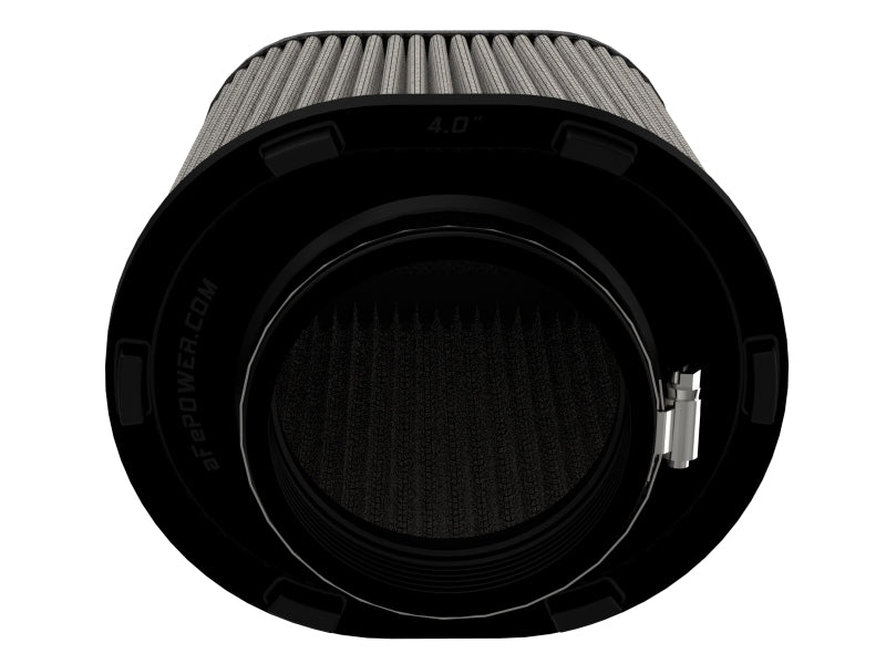 afe Track Series Intake Replacement Air Filter featuring a cylindrical design with a 4-inch inlet and 7-inch height, designed for optimal airflow.