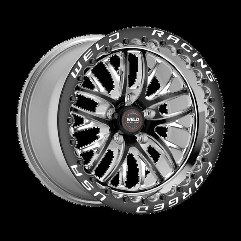 Weld S82 17x11 / 5x4.75 BP / 7.7in. BS / 43mm Offset Black Wheel (High Pad) - Black Single Beadlock