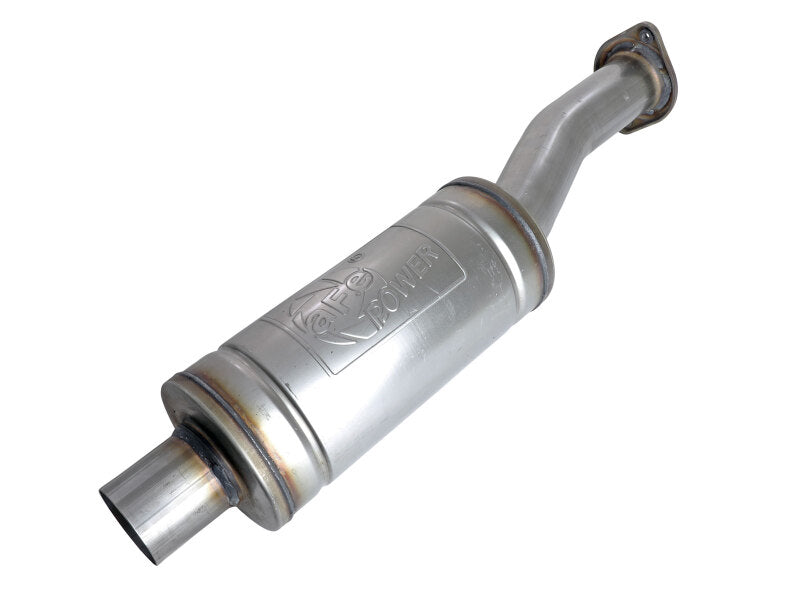 aFe Vulcan Series resonator upgrade pipe designed for aFe POWER exhaust systems, featuring durable stainless steel construction.
