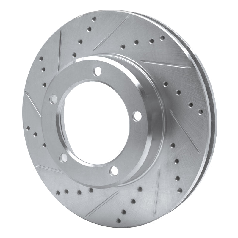R1 98-07 Lexus LX470 Front Left Drilled & Slotted Silver Brake Rotor