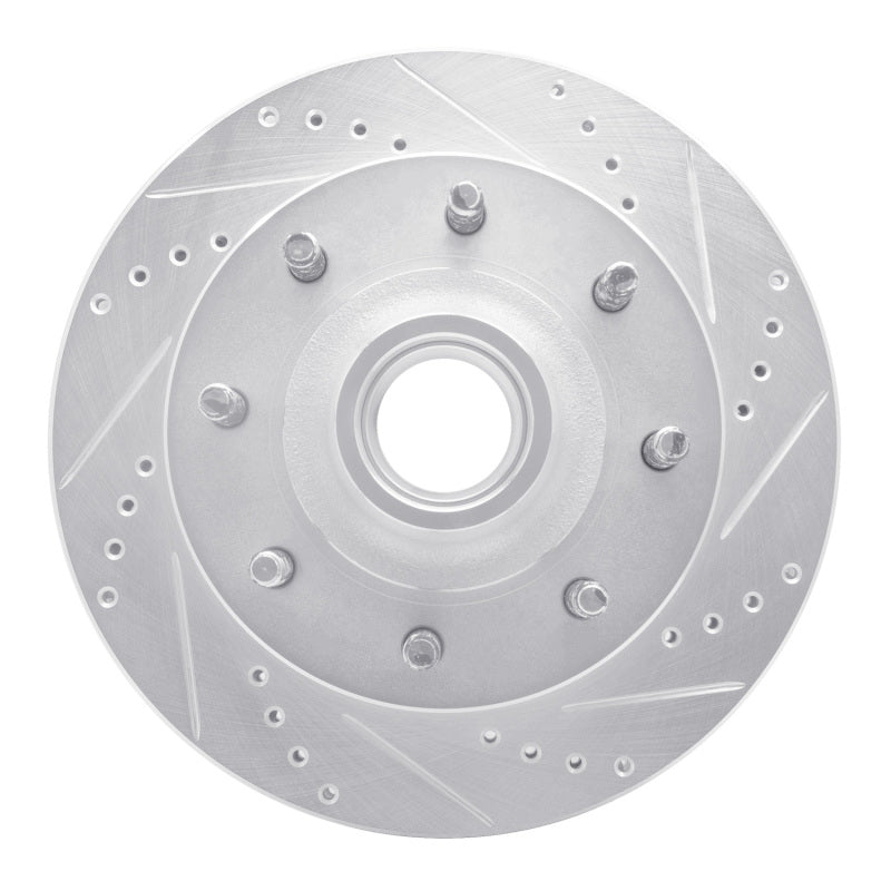 R1 99-02 Ford F-250 2WD (Super Duty) Front Right Drilled & Slotted Silver Brake Rotor