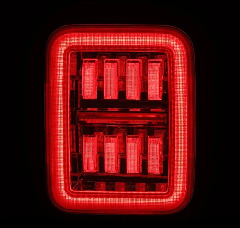 AlphaRex prismatic LED tail lights for 2019-2024 Jeep Gladiator JT in chrome finish, featuring a modern design and bright illumination.