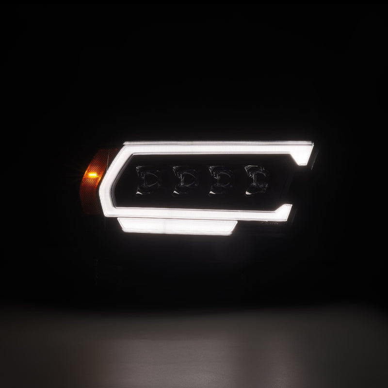 AlphaRex NOVA-Series projector headlights for 2019-2023 Dodge Ram 1500, featuring a sleek black design and bright LED accents.