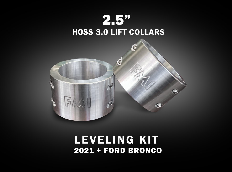 2021+ Bronco HOSS 3.0 Spring Collar Lift Kit featuring 2.5-inch lift collars for enhanced leveling and performance.