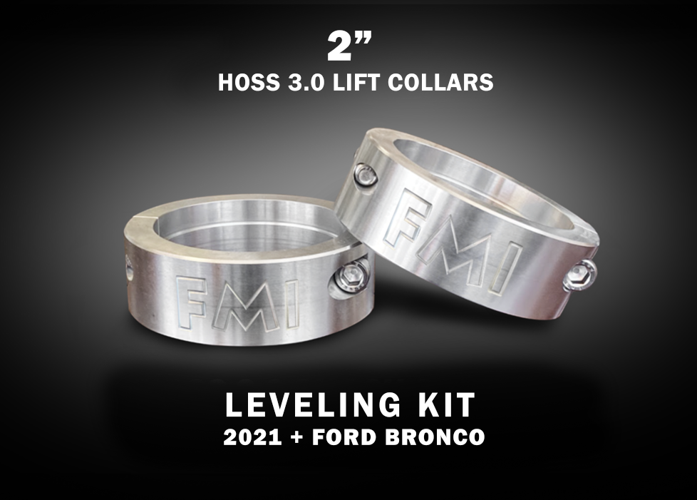 2021+ Bronco HOSS 3.0 Spring Collar Lift Kit featuring 2-inch lift collars for leveling and enhanced off-road performance.