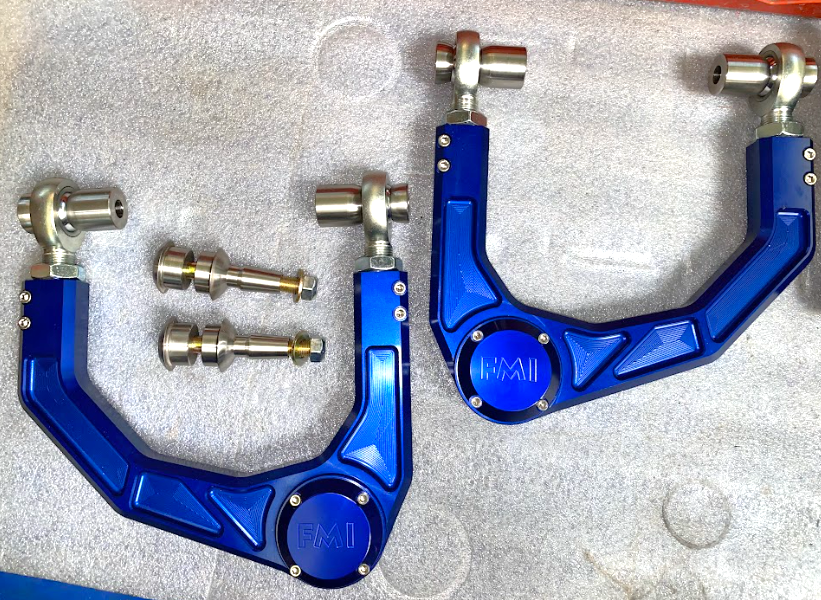 Billet aluminum upper arm kit for 2021 and newer Bronco, stock length, featuring durable construction and precision design.