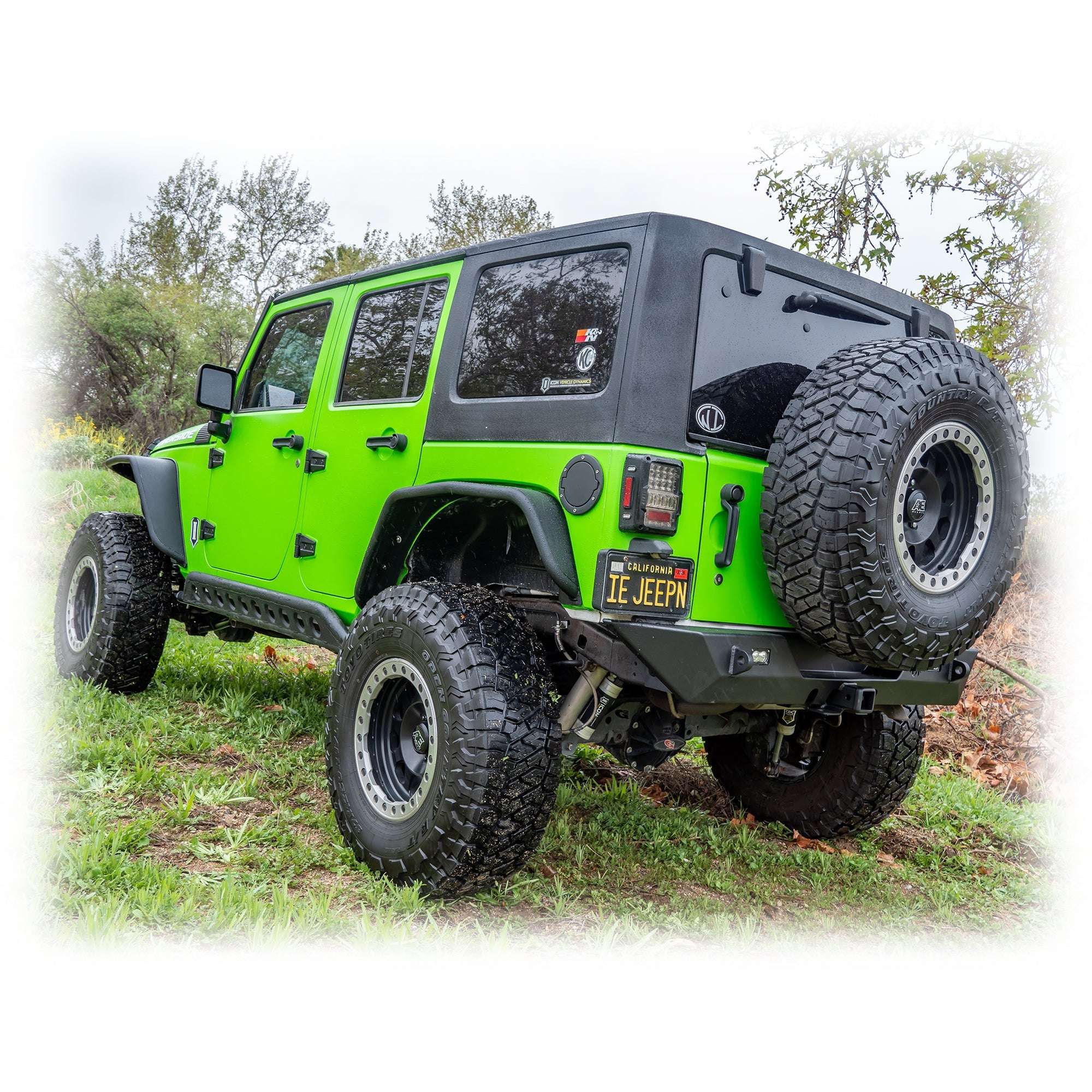 Angled Rear Bumper with LED Pod Lights and Hitch Receiver for Jeep Wrangler JK