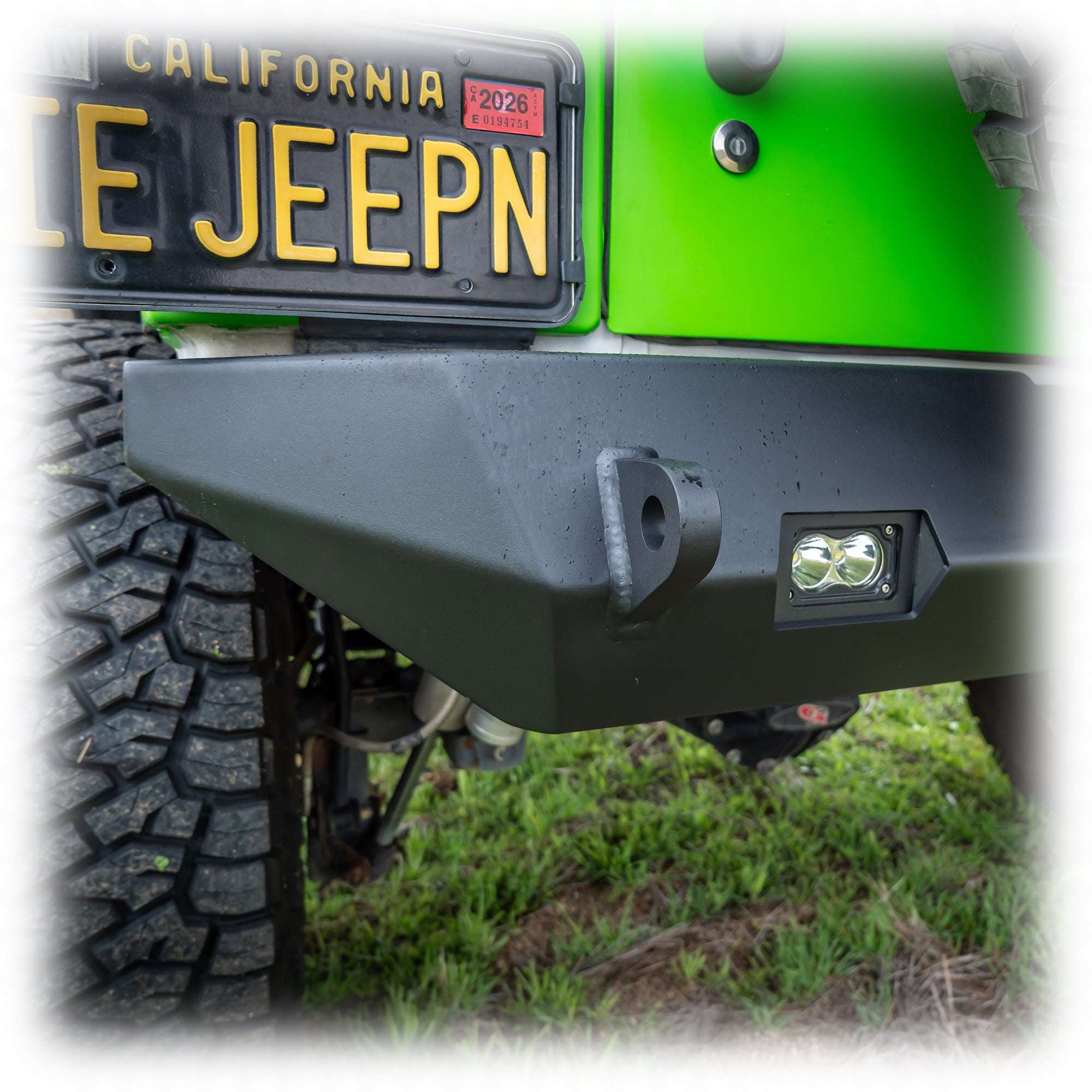 Rear Bumper with LED Pod Lights and Hitch Receiver for Jeep Wrangler JK