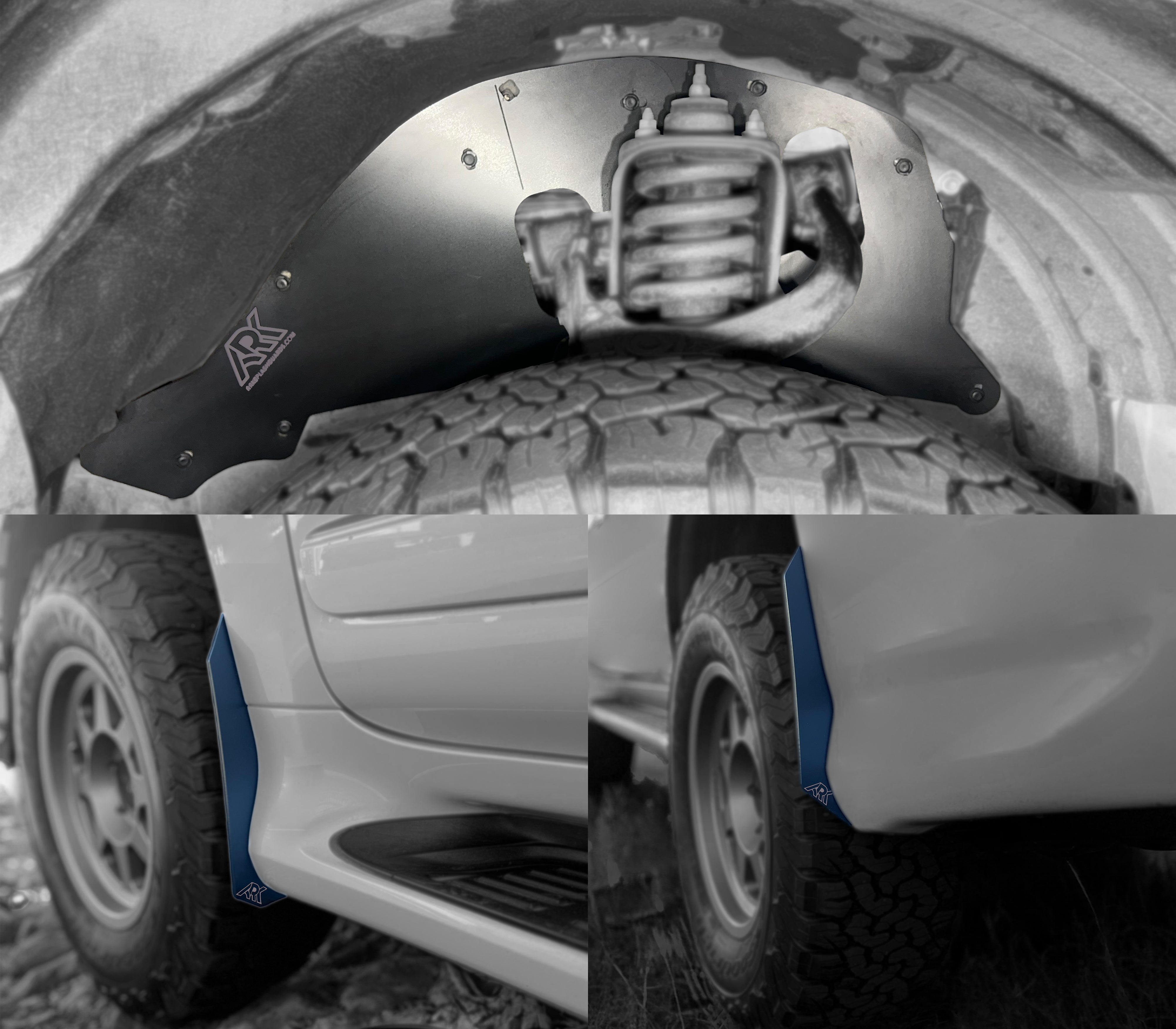 Lexus GX 460 TriXpoly bundle showcasing durable undercarriage protection and stylish fender flares for offroad performance.
