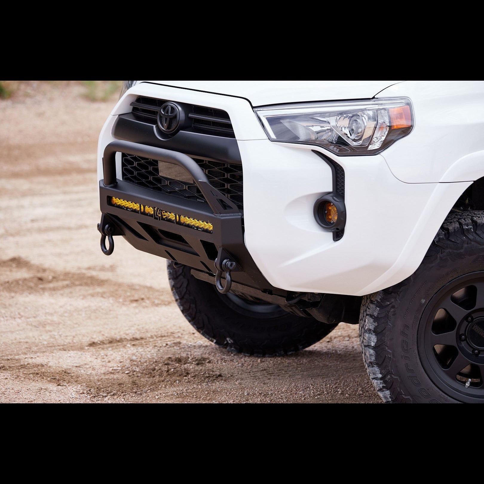 4Runner Lo-Pro winch bumper for 5th Gen models 2014-2024, featuring a rugged design and integrated winch mount.