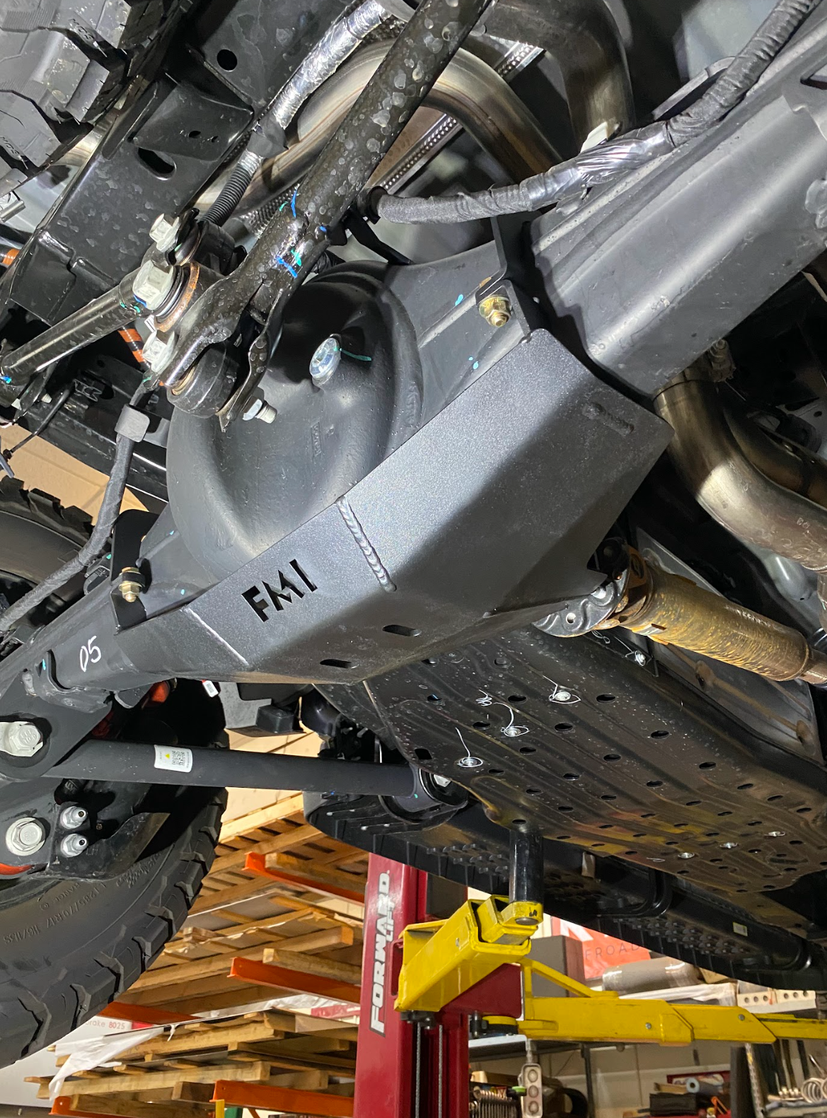 2024 Ranger Raptor rear differential skid plate showcasing durable protection for offroad adventures and rugged terrain.