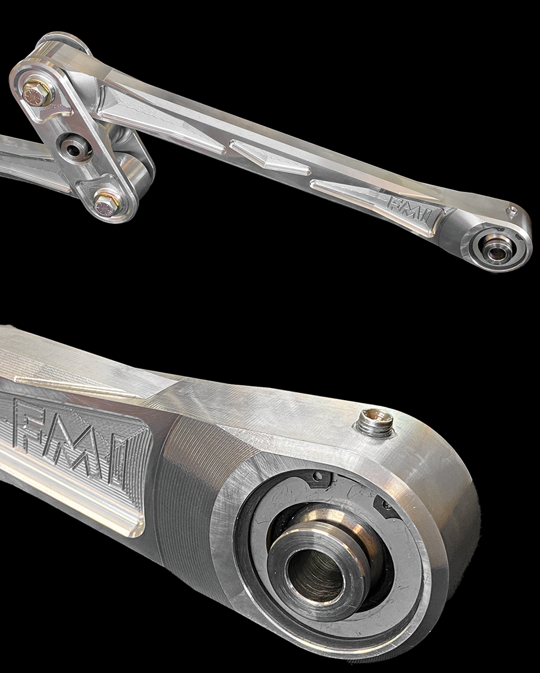 2024 Ranger Raptor billet aluminum rear Watts link kit showcasing precision engineering and durable construction.