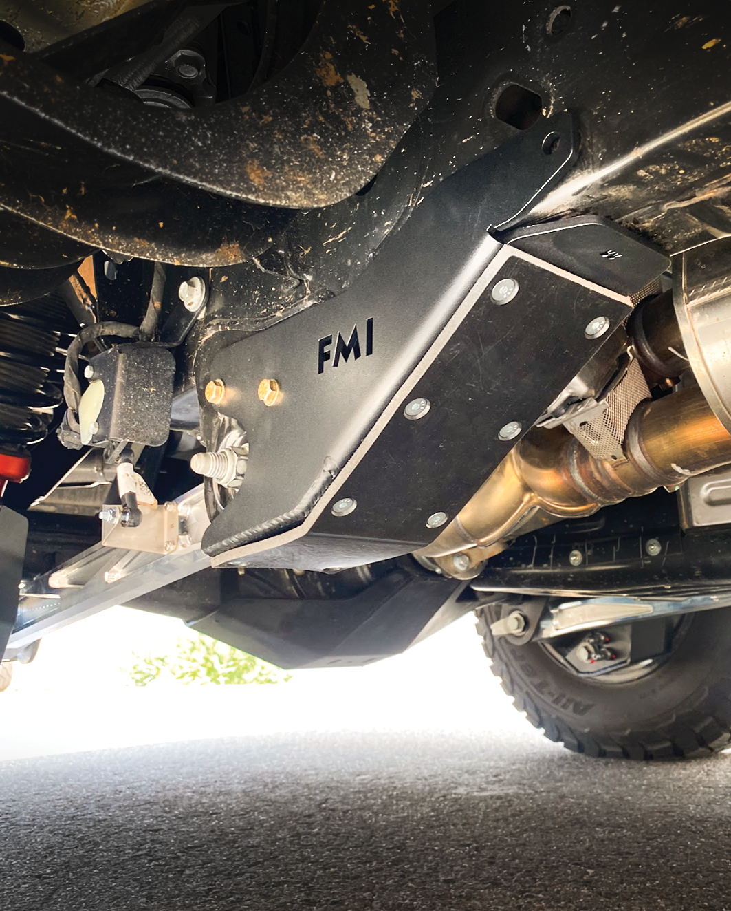 2024 Ranger Raptor rear lower arm frame guard with HDPE slide, designed for enhanced protection and durability on offroad adventures.