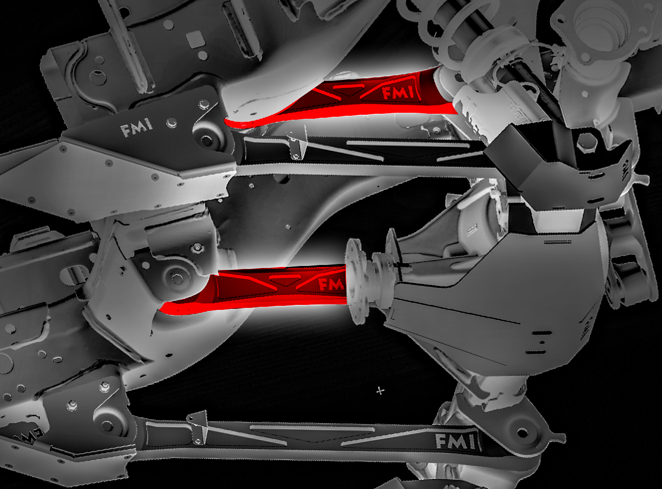 2024 Ranger Raptor rear upper billet aluminum suspension arms featuring ultra-flex joints for enhanced offroad performance.