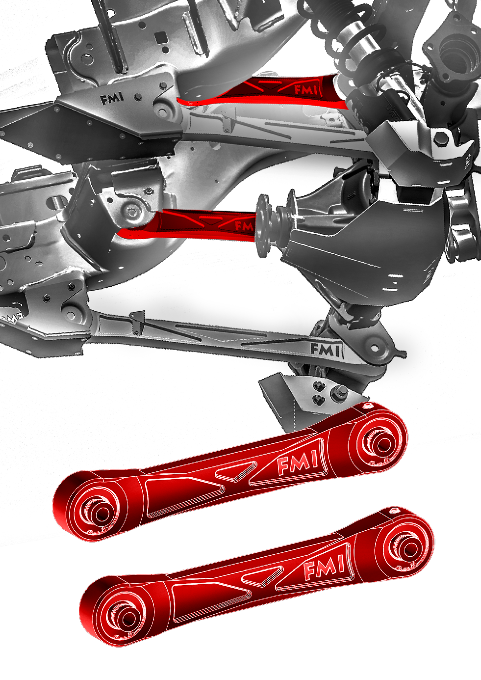 2024 Ranger Raptor rear upper billet aluminum suspension arms with Ultra-Flex joints, showcasing durability and performance.